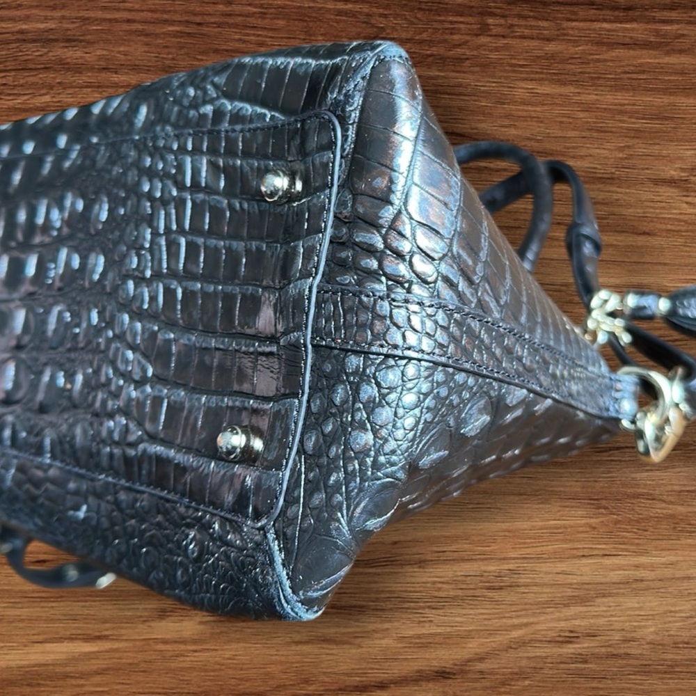 Brahmin Brown silver Crocodile Embossed womens Bag - Picture 6 of 9